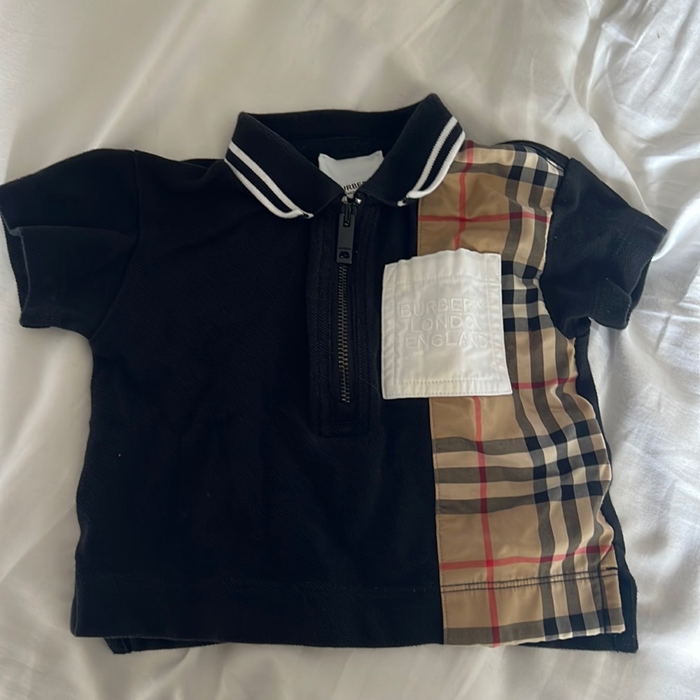 burberry 6 month old short sleeve polo